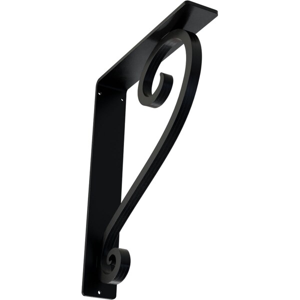 Ekena Millwork Edwards Wrought Iron Bracket, (Triple center brace), Powder Coated Black 2"W x 10"D x 12"H BKTM02X10X12TED - main